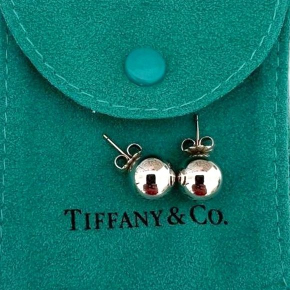 TIFFANY Sterling Silver 8mm Ball Stud Earrings